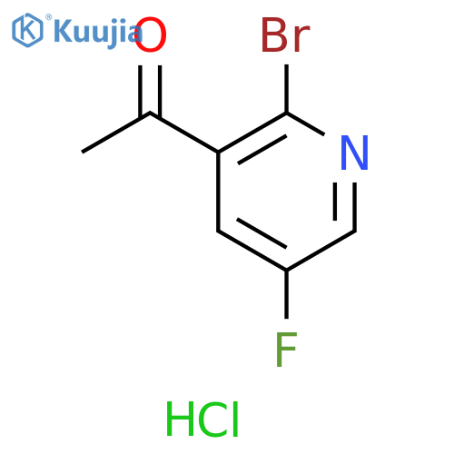Ethanone, 1-(2-bromo-5-fluoro-3-pyridinyl)-, hydrochloride (1:1) structure
