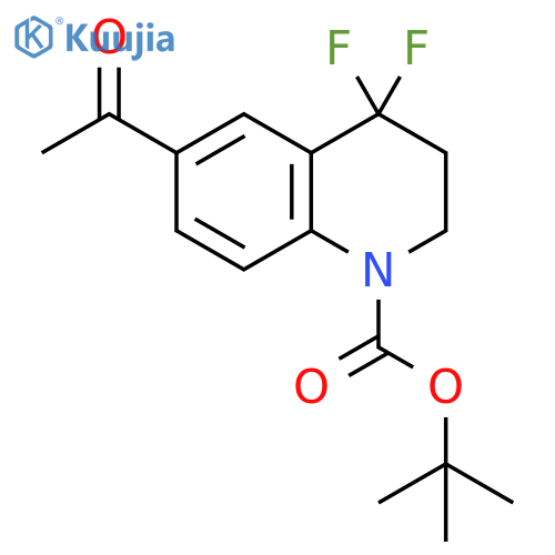 tert-butyl 6-acetyl-4,4-difluoro-2,3-dihydroquinoline-1-carboxylate structure
