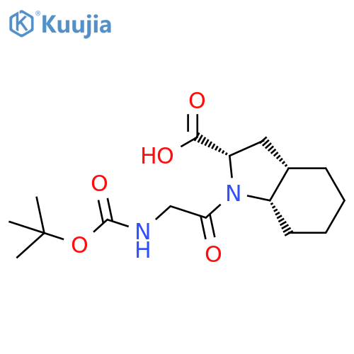 (2S,3aS,7aS)-1-(2-{(tert-butoxy)carbonylamino}acetyl)-octahydro-1H-indole-2-carboxylic acid structure