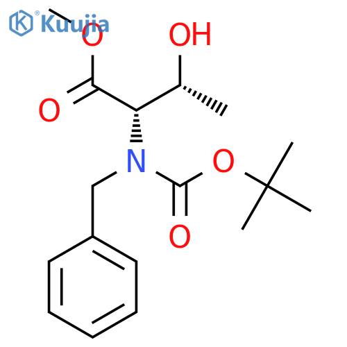 methyl (2S,3R)-2-{benzyl[(tert-butoxy)carbonyl]amino}-3-hydroxybutanoate structure