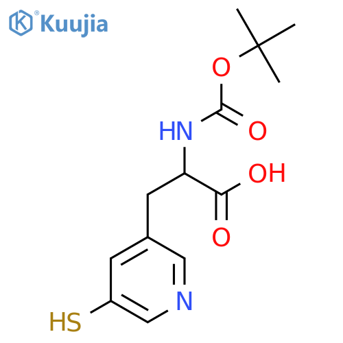 2-{[(Tert-butoxy)carbonyl]amino}-3-(5-sulfanylpyridin-3-yl)propanoic acid structure