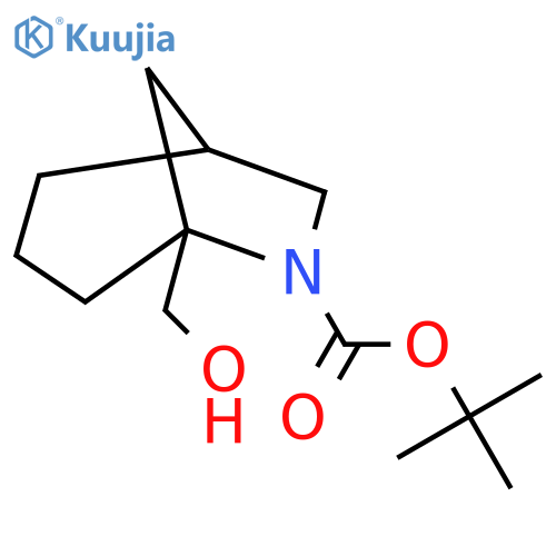tert-butyl 5-(hydroxymethyl)-6-azabicyclo3.2.1octane-6-carboxylate structure