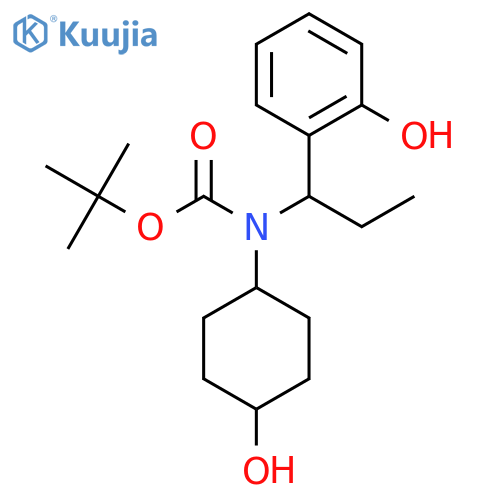 tert-butyl N-(4-hydroxycyclohexyl)-N-1-(2-hydroxyphenyl)propylcarbamate structure