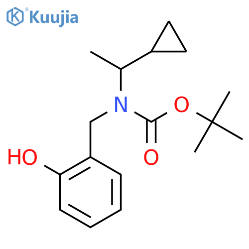 tert-butyl N-(1-cyclopropylethyl)-N-(2-hydroxyphenyl)methylcarbamate structure