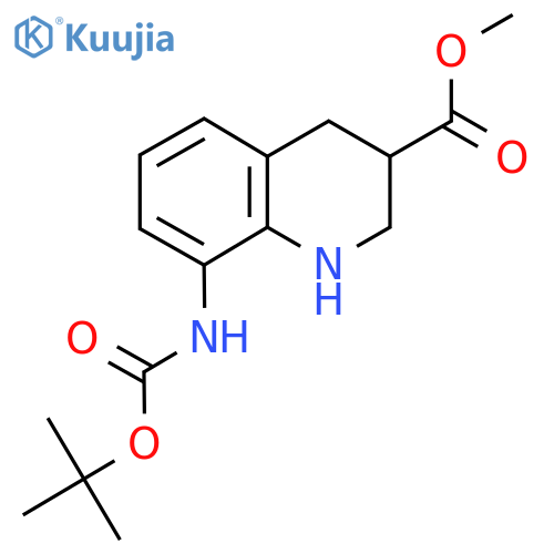 Methyl 8-[(2-methylpropan-2-yl)oxycarbonylamino]-1,2,3,4-tetrahydroquinoline-3-carboxylate structure