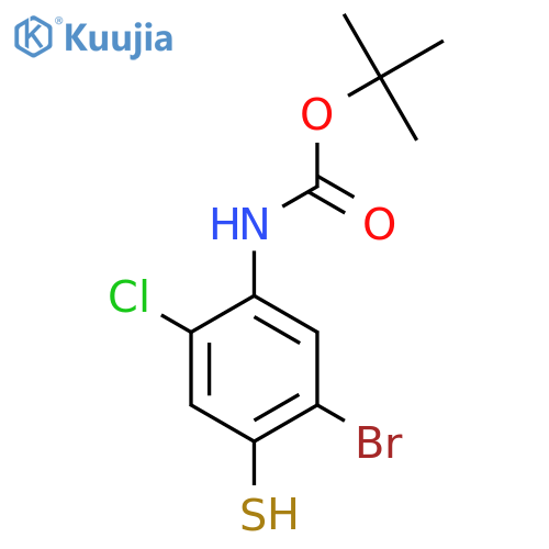 tert-butyl N-(5-bromo-2-chloro-4-sulfanylphenyl)carbamate structure