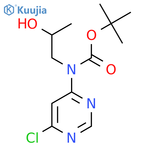 tert-butyl N-(6-chloropyrimidin-4-yl)-N-(2-hydroxypropyl)carbamate structure
