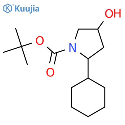 Tert-butyl 2-cyclohexyl-4-hydroxypyrrolidine-1-carboxylate structure