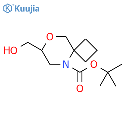 tert-butyl 7-(hydroxymethyl)-8-oxa-5-azaspiro3.5nonane-5-carboxylate structure