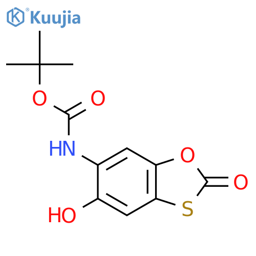 tert-butyl N-(5-hydroxy-2-oxo-2H-1,3-benzoxathiol-6-yl)carbamate structure