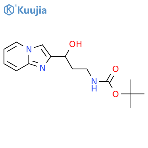 tert-butyl N-(3-hydroxy-3-{imidazo1,2-apyridin-2-yl}propyl)carbamate structure