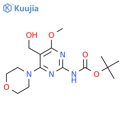 tert-butyl N-5-(hydroxymethyl)-4-methoxy-6-(morpholin-4-yl)pyrimidin-2-ylcarbamate structure