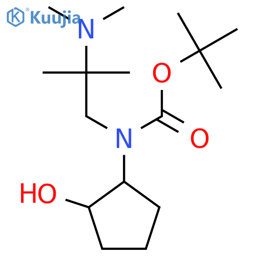 tert-butyl N-2-(dimethylamino)-2-methylpropyl-N-(2-hydroxycyclopentyl)carbamate structure