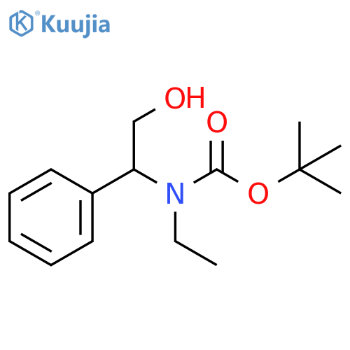 tert-butyl N-ethyl-N-(2-hydroxy-1-phenylethyl)carbamate structure