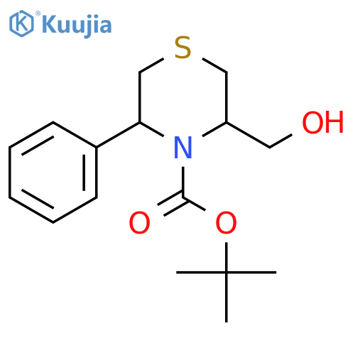 Tert-butyl 3-(hydroxymethyl)-5-phenylthiomorpholine-4-carboxylate structure