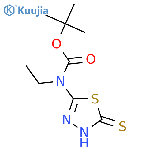 tert-butyl N-ethyl-N-(5-sulfanyl-1,3,4-thiadiazol-2-yl)carbamate structure