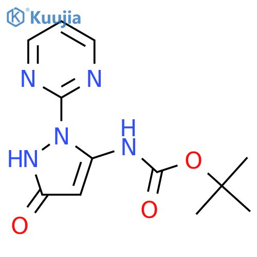 tert-butyl N-3-hydroxy-1-(pyrimidin-2-yl)-1H-pyrazol-5-ylcarbamate structure