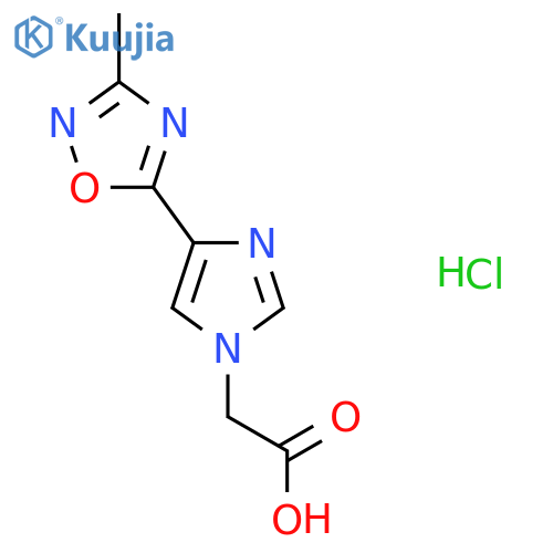 2-[4-(3-methyl-1,2,4-oxadiazol-5-yl)-1H-imidazol-1-yl]acetic acid hydrochloride structure