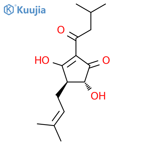 (4R)-3,4α-Dihydroxy-5β-(3-methyl-2-butenyl)-2-(3-methyl-1-oxobutyl)-2-cyclopenten-1-one structure