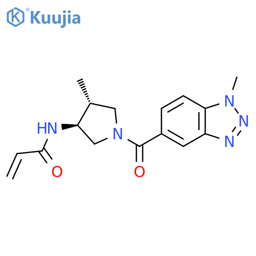 N-[(3S,4R)-4-Methyl-1-(1-methylbenzotriazole-5-carbonyl)pyrrolidin-3-yl]prop-2-enamide structure