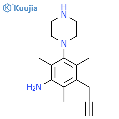 2,4,6-Trimethyl-3-(piperazin-1-yl)-5-(prop-2-yn-1-yl)aniline structure