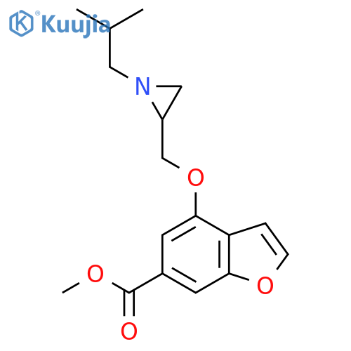 Methyl 4-[[1-(2-methylpropyl)aziridin-2-yl]methoxy]-1-benzofuran-6-carboxylate structure