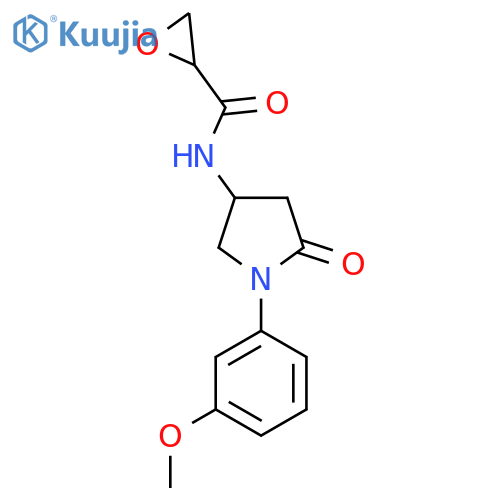 N-1-(3-methoxyphenyl)-5-oxopyrrolidin-3-yloxirane-2-carboxamide structure
