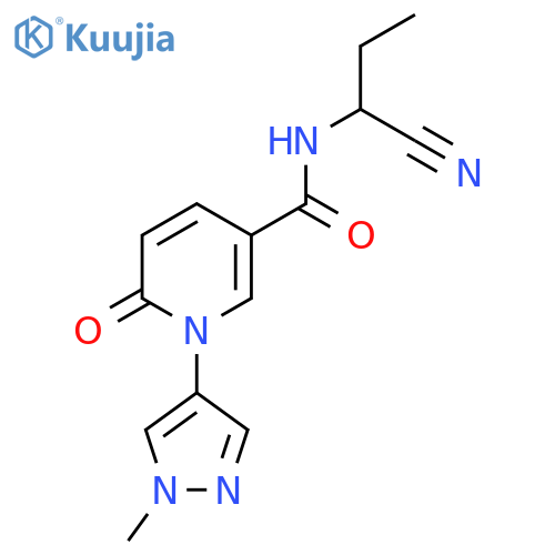 N-(1-Cyanopropyl)-1-(1-methylpyrazol-4-yl)-6-oxopyridine-3-carboxamide structure