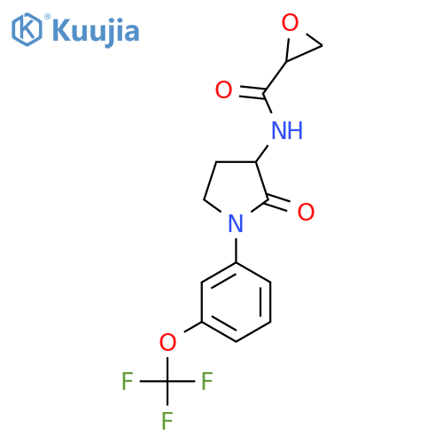 N-[2-Oxo-1-[3-(trifluoromethoxy)phenyl]pyrrolidin-3-yl]oxirane-2-carboxamide structure