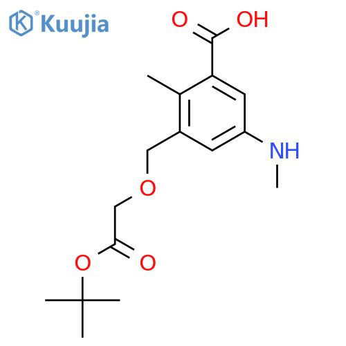 3-{[2-(Tert-butoxy)-2-oxoethoxy]methyl}-2-methyl-5-(methylamino)benzoic acid structure