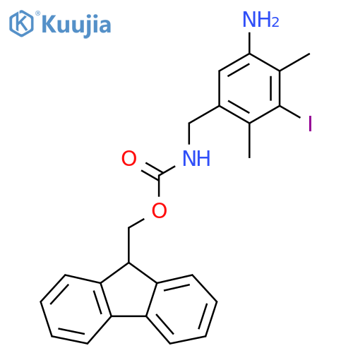 (9H-fluoren-9-yl)methyl N-(5-amino-3-iodo-2,4-dimethylphenyl)methylcarbamate structure