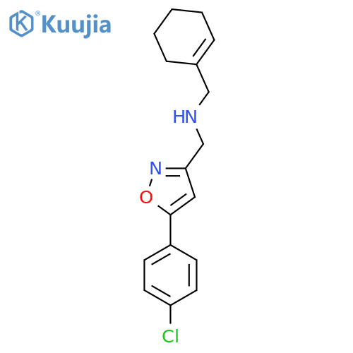 N-[[5-(4-Chlorophenyl)-1,2-oxazol-3-yl]methyl]-1-(cyclohexen-1-yl)methanamine structure