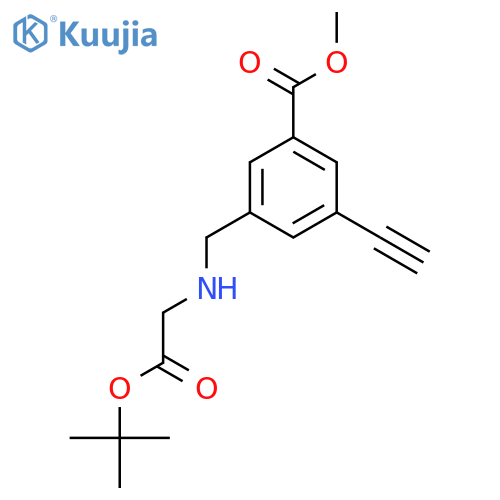 methyl 3-({2-(tert-butoxy)-2-oxoethylamino}methyl)-5-ethynylbenzoate structure