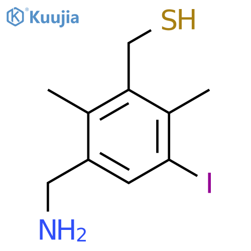 3-(aminomethyl)-5-iodo-2,6-dimethylphenylmethanethiol structure