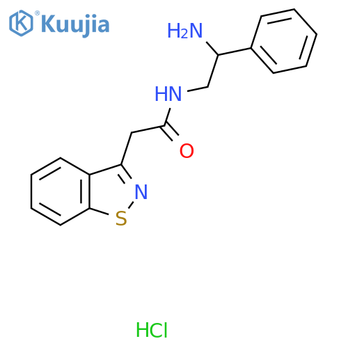 N-(2-amino-2-phenylethyl)-2-(1,2-benzothiazol-3-yl)acetamide hydrochloride structure