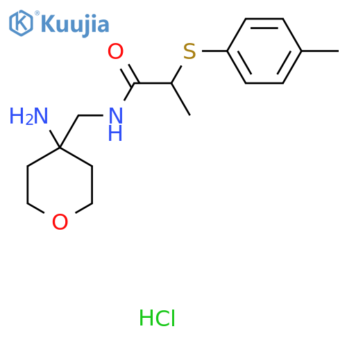 N-(4-aminooxan-4-yl)methyl-2-(4-methylphenyl)sulfanylpropanamide hydrochloride structure