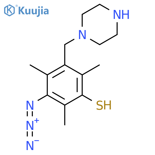3-Azido-2,4,6-trimethyl-5-[(piperazin-1-yl)methyl]benzene-1-thiol structure