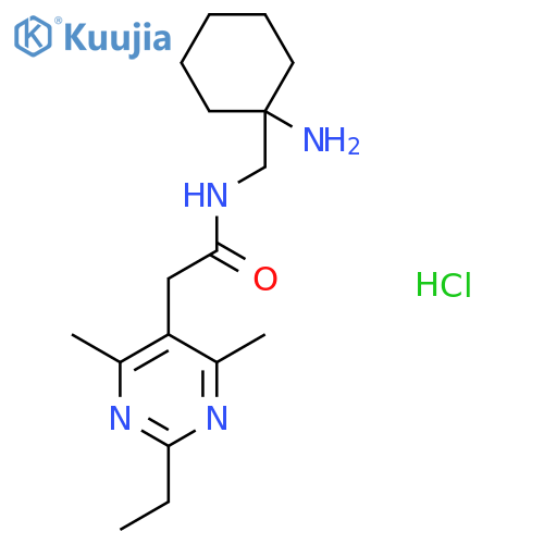 N-(1-aminocyclohexyl)methyl-2-(2-ethyl-4,6-dimethylpyrimidin-5-yl)acetamide hydrochloride structure
