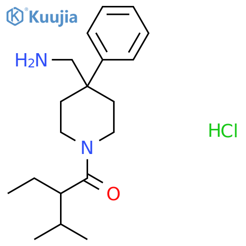 1-4-(aminomethyl)-4-phenylpiperidin-1-yl-2-ethyl-3-methylbutan-1-one hydrochloride structure