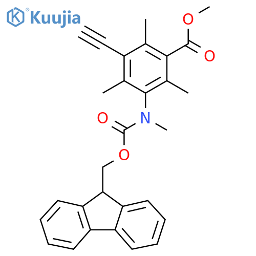methyl 3-ethynyl-5-({(9H-fluoren-9-yl)methoxycarbonyl}(methyl)amino)-2,4,6-trimethylbenzoate structure