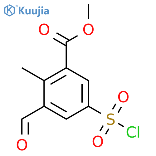 Methyl 5-(chlorosulfonyl)-3-formyl-2-methylbenzoate structure