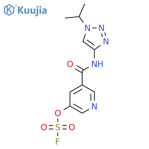 3-Fluorosulfonyloxy-5-[(1-propan-2-yltriazol-4-yl)carbamoyl]pyridine structure