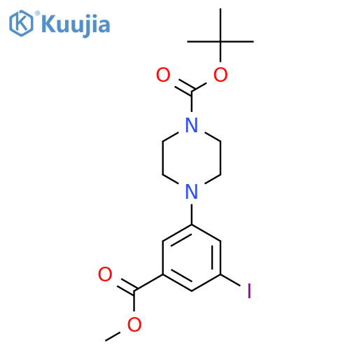 tert-butyl 4-3-iodo-5-(methoxycarbonyl)phenylpiperazine-1-carboxylate structure
