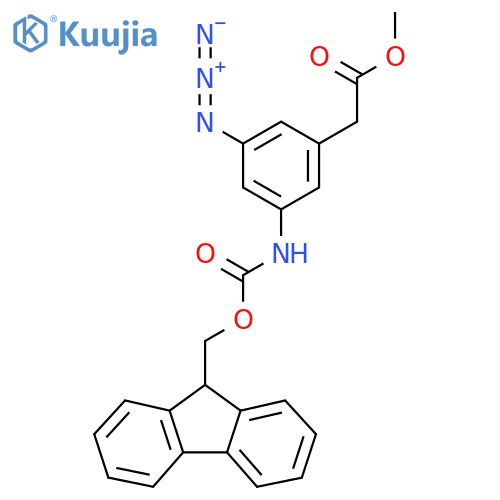 methyl 2-[3-azido-5-({[(9H-fluoren-9-yl)methoxy]carbonyl}amino)phenyl]acetate structure