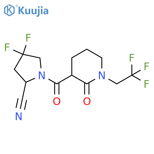 4,4-Difluoro-1-[2-oxo-1-(2,2,2-trifluoroethyl)piperidine-3-carbonyl]pyrrolidine-2-carbonitrile structure