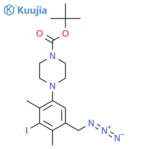 tert-butyl 4-5-(azidomethyl)-3-iodo-2,4-dimethylphenylpiperazine-1-carboxylate structure