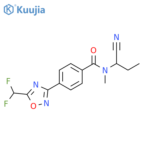 N-(1-Cyanopropyl)-4-[5-(difluoromethyl)-1,2,4-oxadiazol-3-yl]-N-methylbenzamide structure