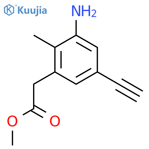 Methyl 2-(3-amino-5-ethynyl-2-methylphenyl)acetate structure