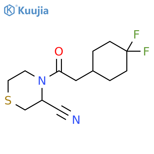 4-2-(4,4-difluorocyclohexyl)acetylthiomorpholine-3-carbonitrile structure