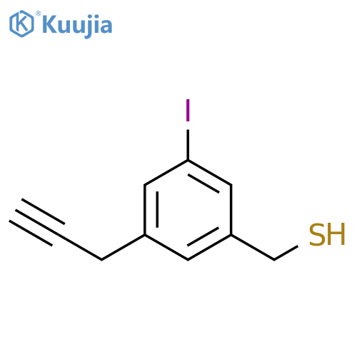3-iodo-5-(prop-2-yn-1-yl)phenylmethanethiol structure